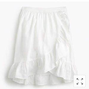 J. Crew Linen Ruffle Skirt